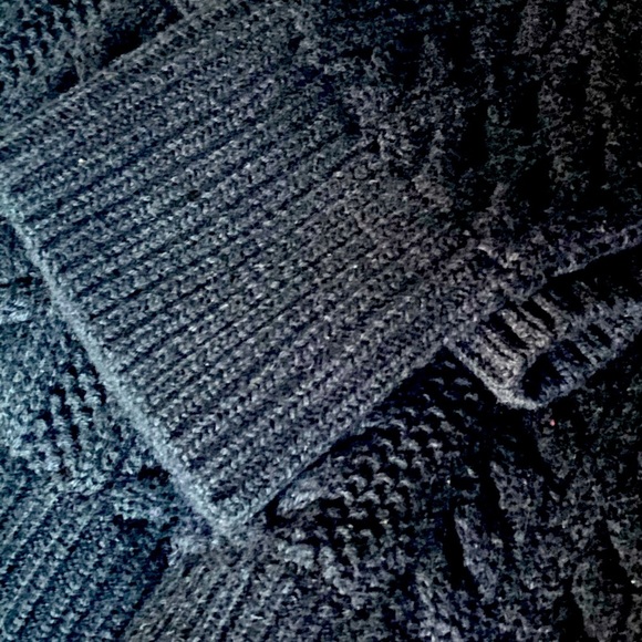 Cable Knit Turtleneck Cardigan Sweater Pullover Black Big Tall Men Size 2X NWT - Picture 9 of 10